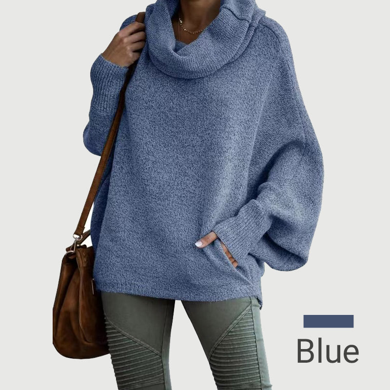 Cozy Cowl Neck Sweater with Pockets