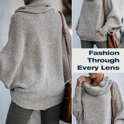 Cozy Cowl Neck Sweater with Pockets