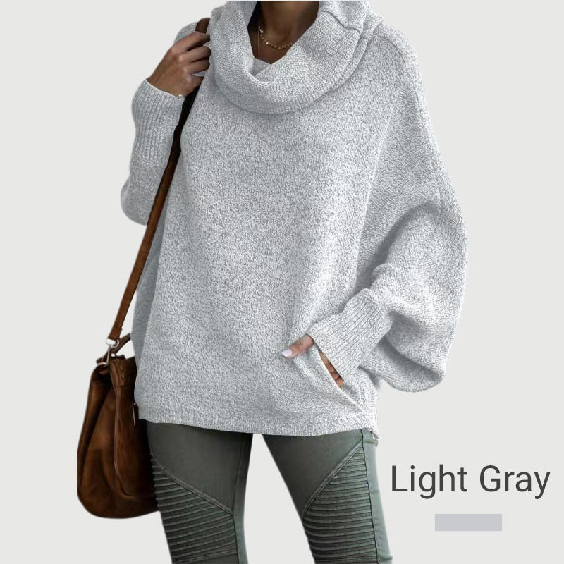 Cozy Cowl Neck Sweater with Pockets